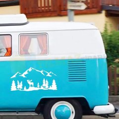 Çekme Karavan Dağ Geyik Oto Sticker Yapıştırma Modifiye Kaliteli