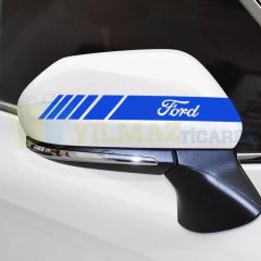 Ford Logo Arma Dikiz Yan Ayna Kapağı Şerit Sticker Araba Etiket Araç Yapıştırma 3 Çift