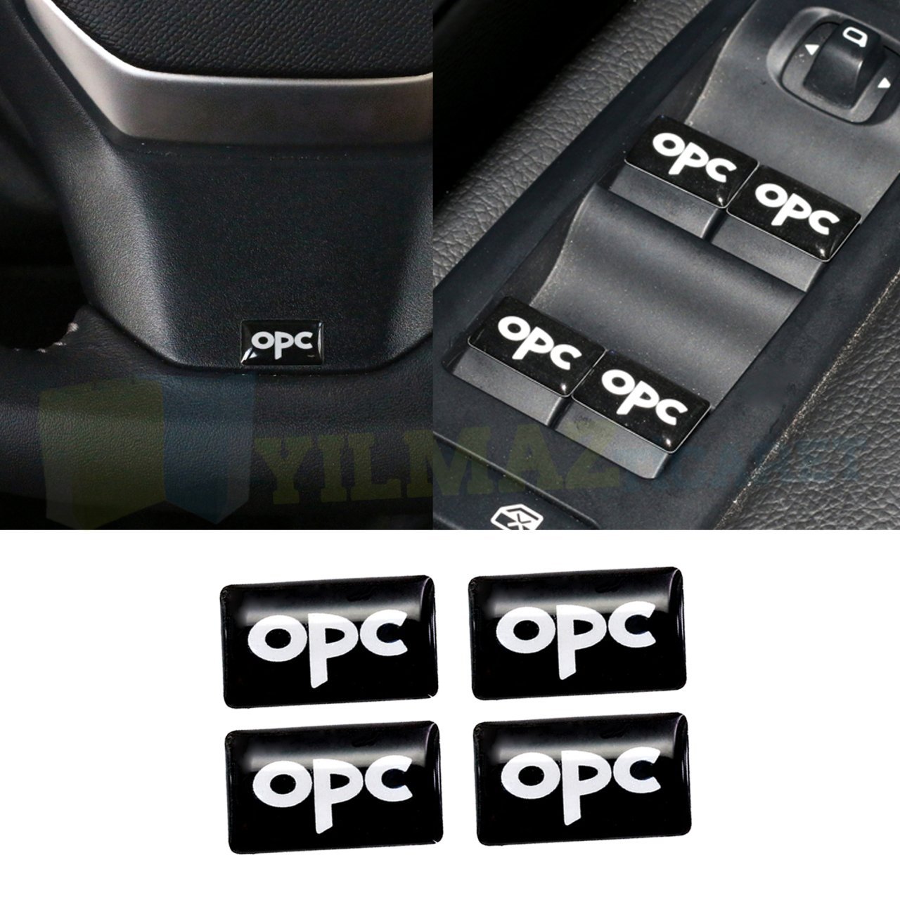 Opel Opc Logo Direksiyon Jant Vites Torpido Damla Oto Sticker Etiket 4 Adet Yapıştırma
