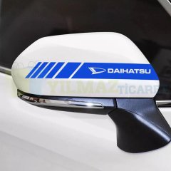 Daihatsu Logo Dikiz Yan Ayna Kapağı Oto Şerit Sticker Araba Etiket Araç Yapıştırma 3 Çift