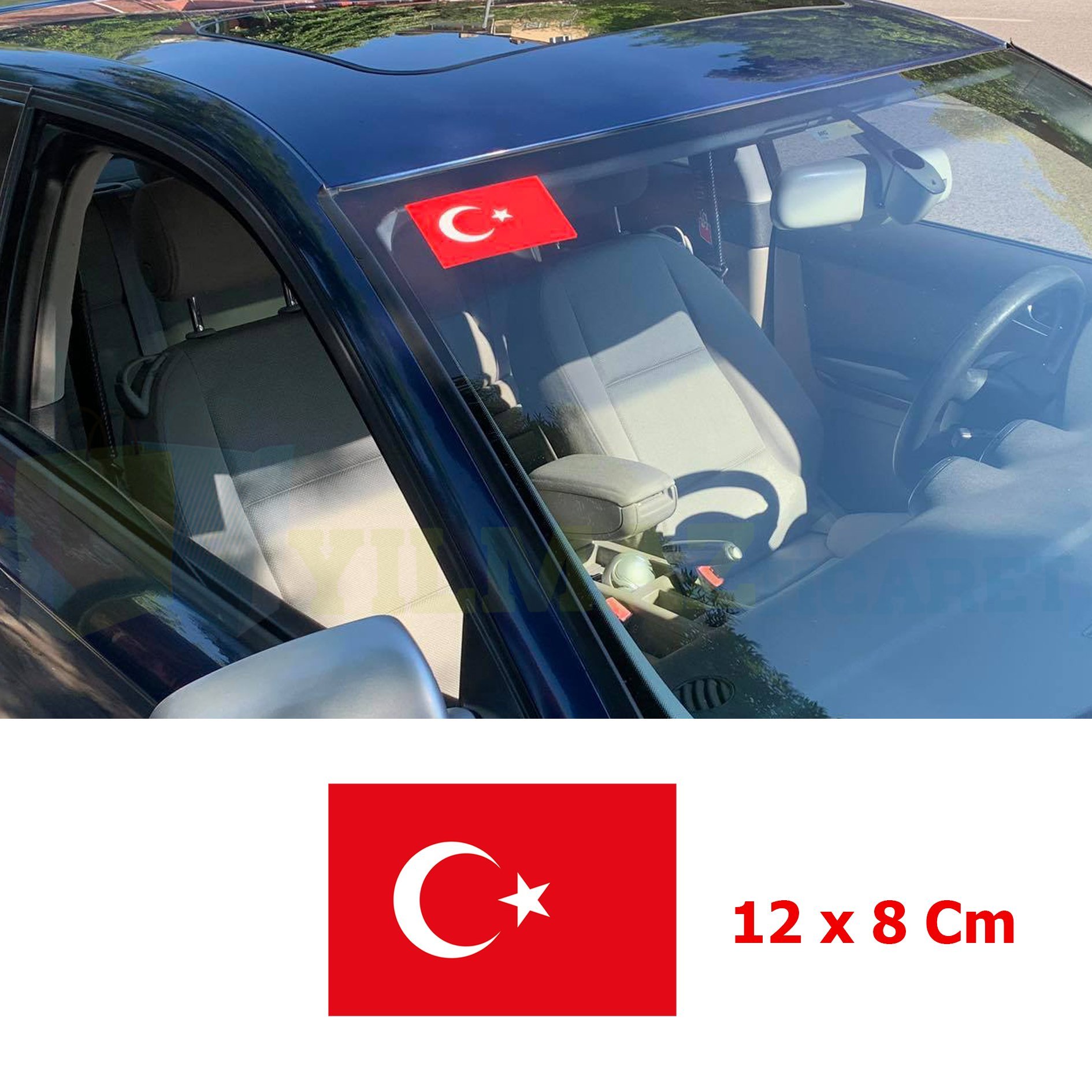 Türk Bayrağı Ön Cam Oto Sticker Araba Yapıştırma Etiket Çıkartma
