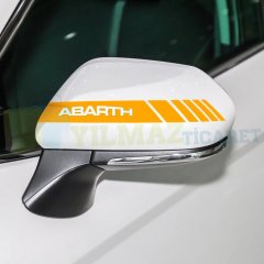 Fiat Abarth Dikiz Yan Ayna Kapağı Oto Şerit Sticker Araba Etiket Araç Yapıştırma 3 Çift