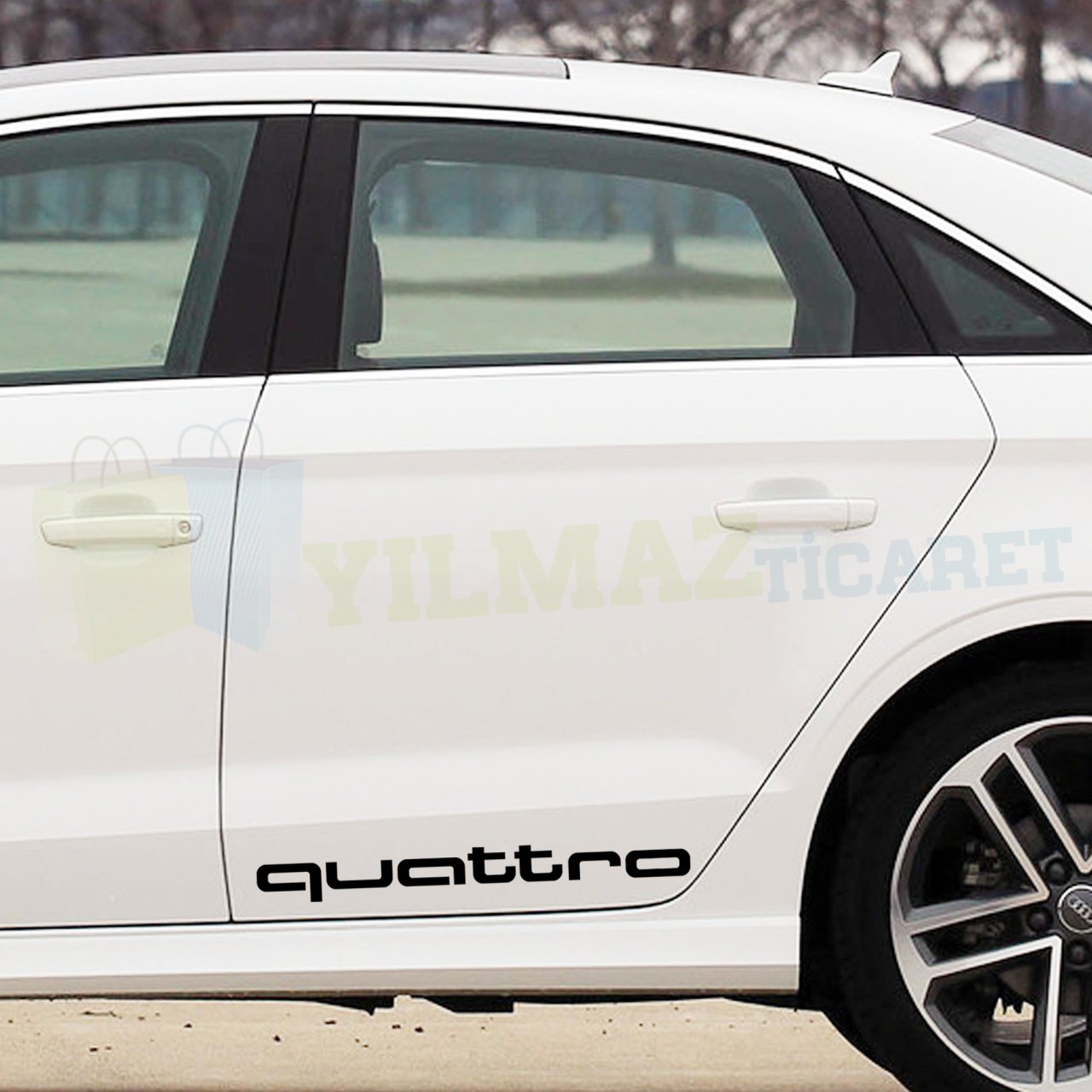 Audi Quattro Logo Kapı Altı Marşpiyel Oto Sticker Etiket