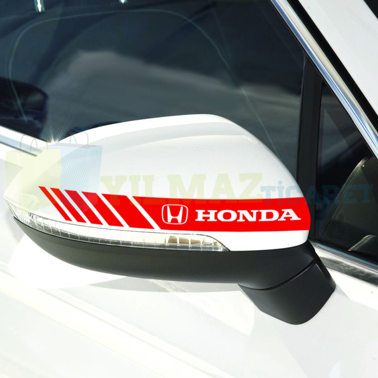 Honda Logo Dikiz Yan Ayna Kapağı Oto Şerit Sticker Araba Etiket Araç Yapıştırma 3 Çift