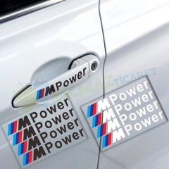 Bmw M Power Kapı Kolu Jant Oto Sticker Yapıştırma Etiket 4 Ad