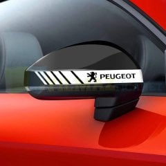 Peugeot Logo Dikiz Yan Ayna Kapağı Oto Şerit Sticker Araba Etiket Araç Yapıştırma 3 Çift