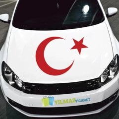 Türk Bayrağı Oto Sticker Araba Yapıştırma Kaliteli Folyo Süper