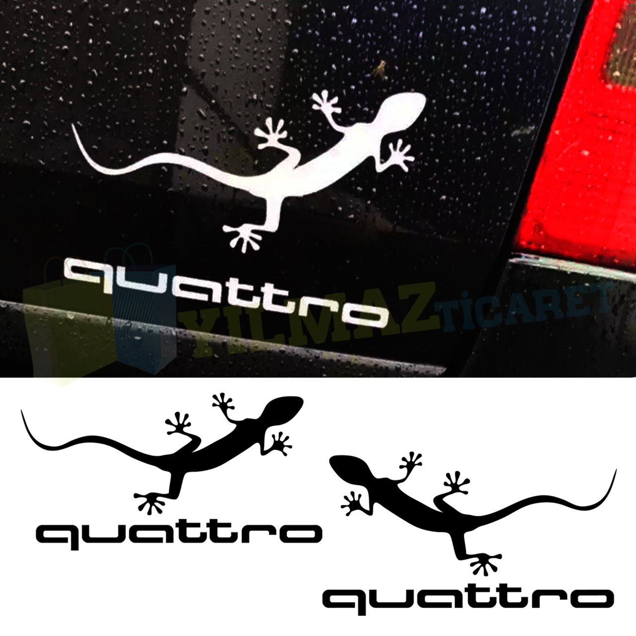 Audi Quattro Logo Bagaj Çamurluk Oto Sticker Araba Çıkartma Yapıştırma 1  Çift Kaliteli Folyo