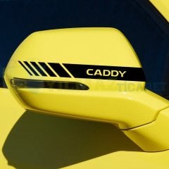 Volkswagen Caddy Dikiz Yan Ayna Kapağı Oto Şerit Sticker Araba Etiket Araç Yapıştırma 3 Çift