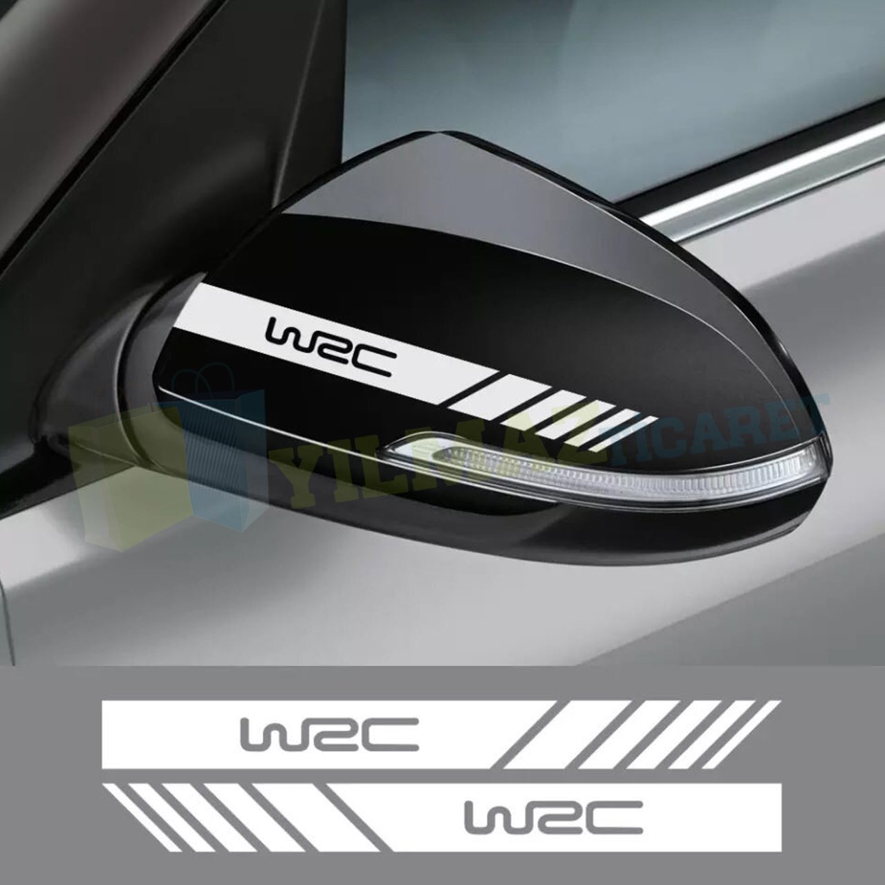 Wrc Rally Logo Yan Ayna Oto Sticker Araba Etiket Yapıştırma 6 Ad