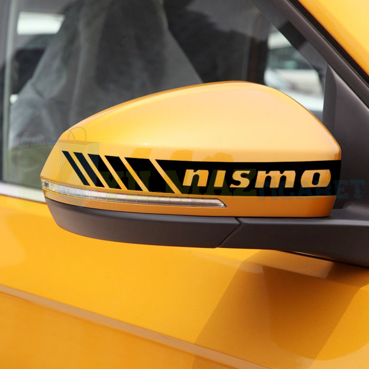 Nissan Nismo Dikiz Yan Ayna Kapağı Oto Şerit Sticker Araba Etiket Araç Yapıştırma 3 Çift