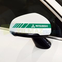 Mitsubishi Logo Dikiz Yan Ayna Kapağı Oto Şerit Sticker Araba Etiket Araç Yapıştırma 3 Çift