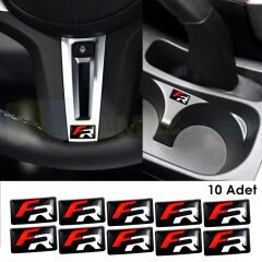 Seat Leon Ibiza Fr Logo Direksiyon Jant Vites Torpido Damla Oto Sticker Etiket 10 Adet Yapıştırma