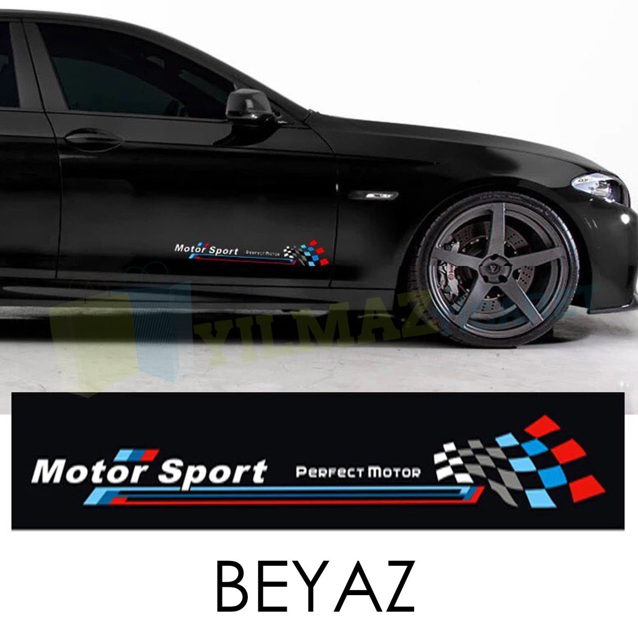 Bmw M Motor Sport Kapı Altı Oto Sticker Yapıştırma Etiket 2 Ad