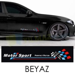 Bmw M Motor Sport Kapı Altı Oto Sticker Yapıştırma Etiket 2 Ad