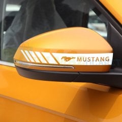 Mustang Logo Arma Dikiz Yan Ayna Kapağı Oto Şerit Sticker Araba Etiket Araç Yapıştırma 3 Çift