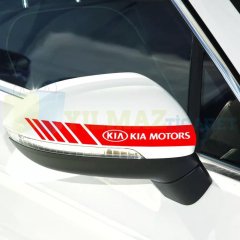 Kia Motors Logo Yan Dikiz Ayna Kapağı Şerit Oto Sticker Etiket Yapıştırma 3 Çift