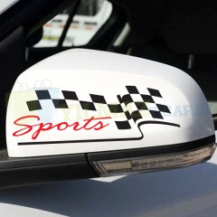 Yan Dikiz Ayna Sports Şerit Dama Oto Sticker Etiket 1 Çift