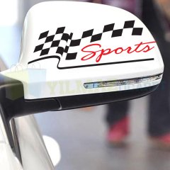 Yan Dikiz Ayna Sports Şerit Dama Oto Sticker Etiket 1 Çift