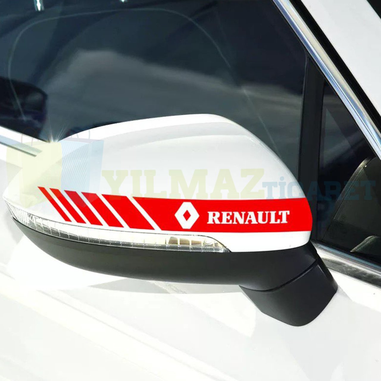 Renault Logo Arma Dikiz Yan Ayna Kapağı Oto Şerit Sticker Araba Etiket Araç Yapıştırma 3 Çift