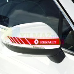 Renault Logo Arma Dikiz Yan Ayna Kapağı Oto Şerit Sticker Araba Etiket Araç Yapıştırma 3 Çift