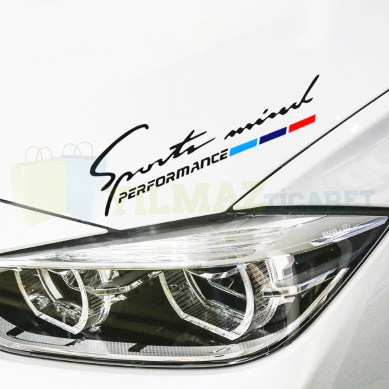 Bmw M Performance Sport Mind Kaput Far Oto Sticker Yapıştırma