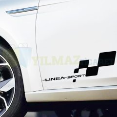 Fiat Linea Sport Yan Kapı Altı Oto Sticker Yapıştırma 1 Çift