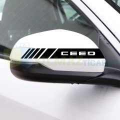 Kia Ceed Yazı Dikiz Yan Ayna Kapağı Oto Şerit Sticker Araba Etiket Yapıştırma 3 Çift