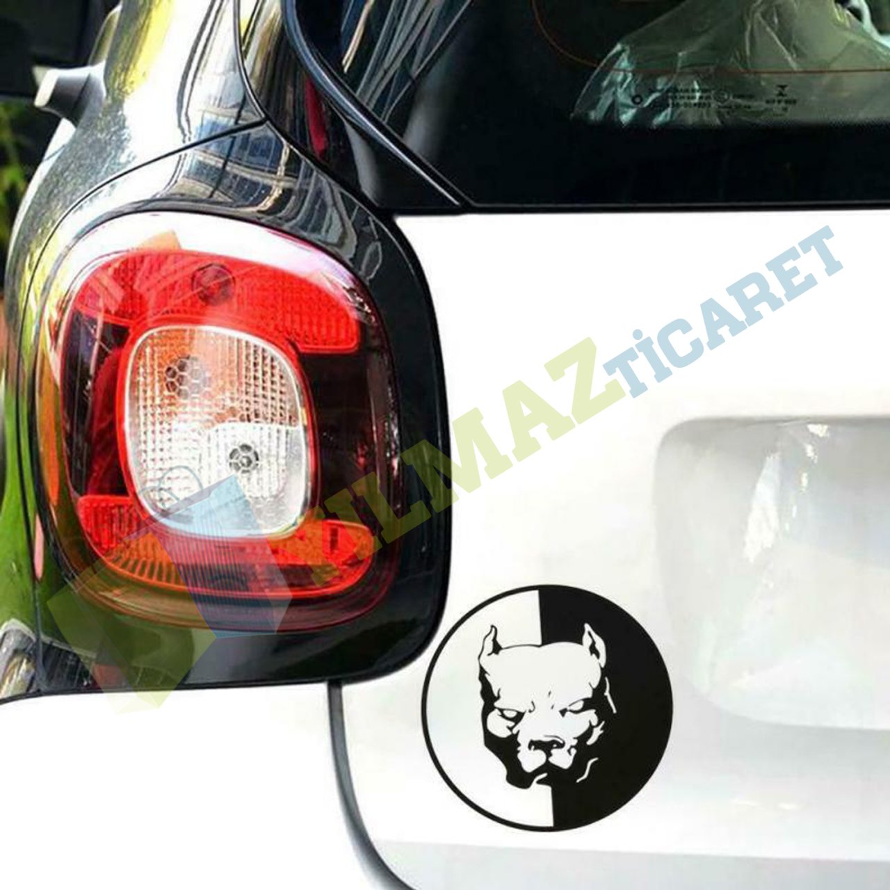 Pitbull Kafa Köpek Oto Sticker Araba Yapıştırma Etiket