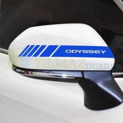 Honda Odyssey Yazı Dikiz Yan Ayna Kapağı Oto Şerit Sticker Araba Etiket Yapıştırma 3 Çift