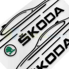 Skoda Logo Yan Ayna Şerit Oto Sticker Araba Yapıştırma Etiket 1 Çift