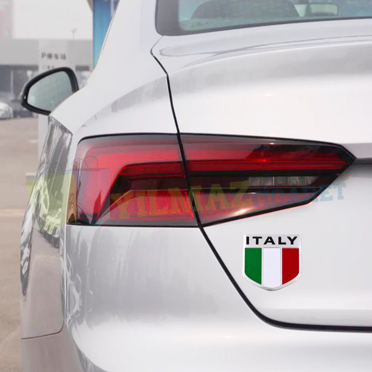 Alfa Romeo Fiat İtalya Bayrak Logo Çamurluk Bagaj Yapıştırma Alüminyum Sticker