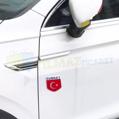 Türk Bayrağı Logo Çamurluk Bagaj Arma Amblem Yapıştırma Alüminyum Sticker Yüksek Kalite