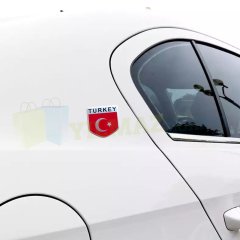 Türk Bayrağı Logo Çamurluk Bagaj Arma Amblem Yapıştırma Alüminyum Sticker Yüksek Kalite