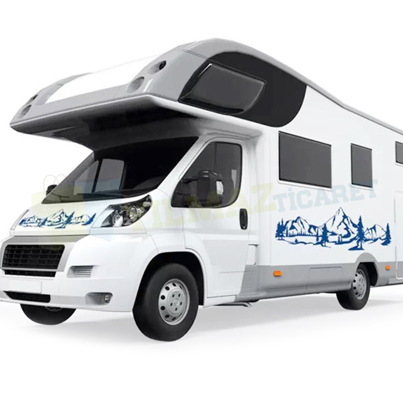 Karavan Çekme Yan Dağ Oto Sticker Yapıştırma Etiket Araba 1 Adet