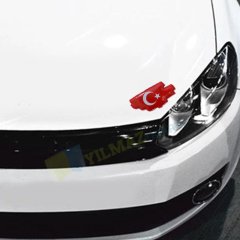 Türk Bayrağı Damla Oto Sticker Araba Yapıştırma Etiket 2 Adet