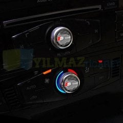 Audi S Line Logo Joystick Klima Teyp Düğme Damla Silikon 3d Sticker Etiket Arma 4 Adet 18 X 18 Mm