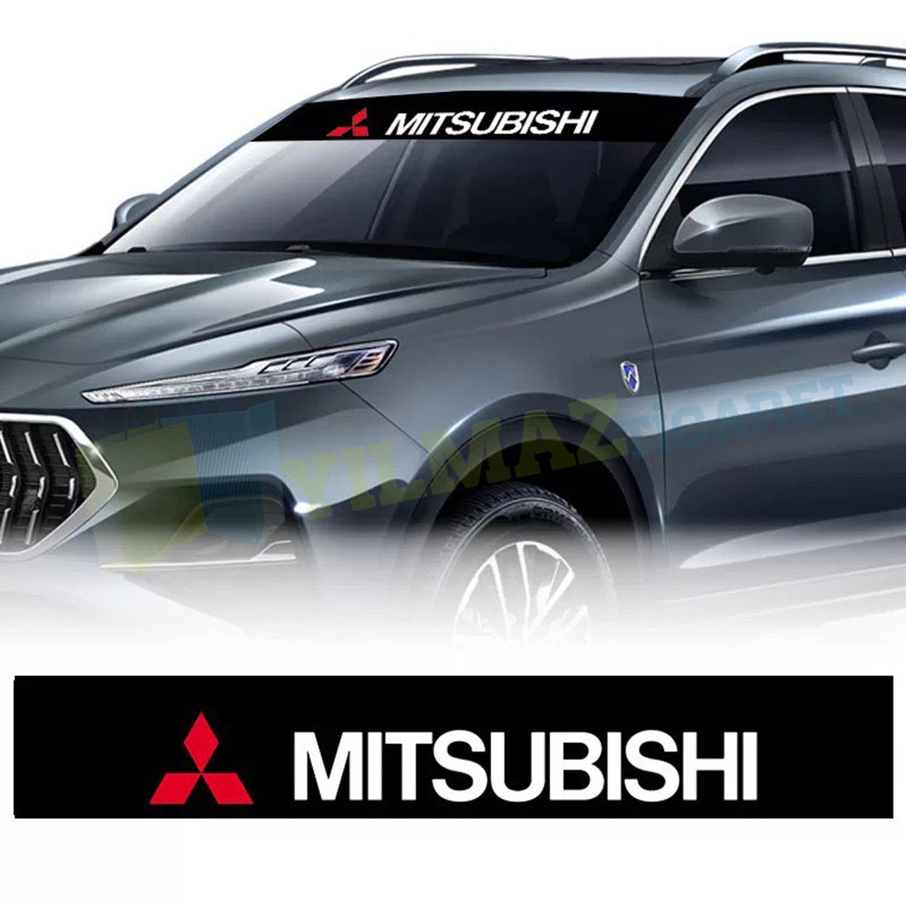 Mitsubishi Logo Ön Arka Cam Güneşlik Oto Sticker Yapıştırma Araba