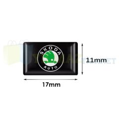 Skoda Logo Direksiyon Jant Vites Torpido Damla Oto Sticker Etiket Yapıştırma 5 Adet