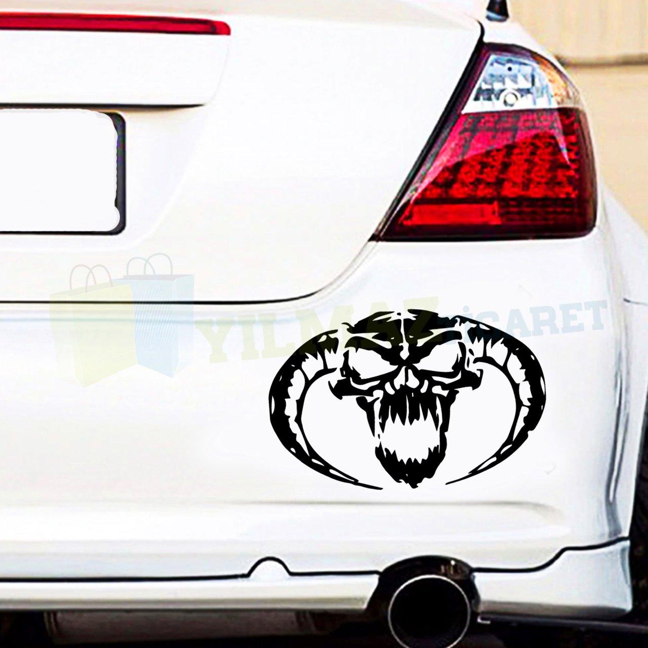 Masters Of Hardcore Skull Kuru Kafa Oto Sticker 1 Çift Yapıştırma