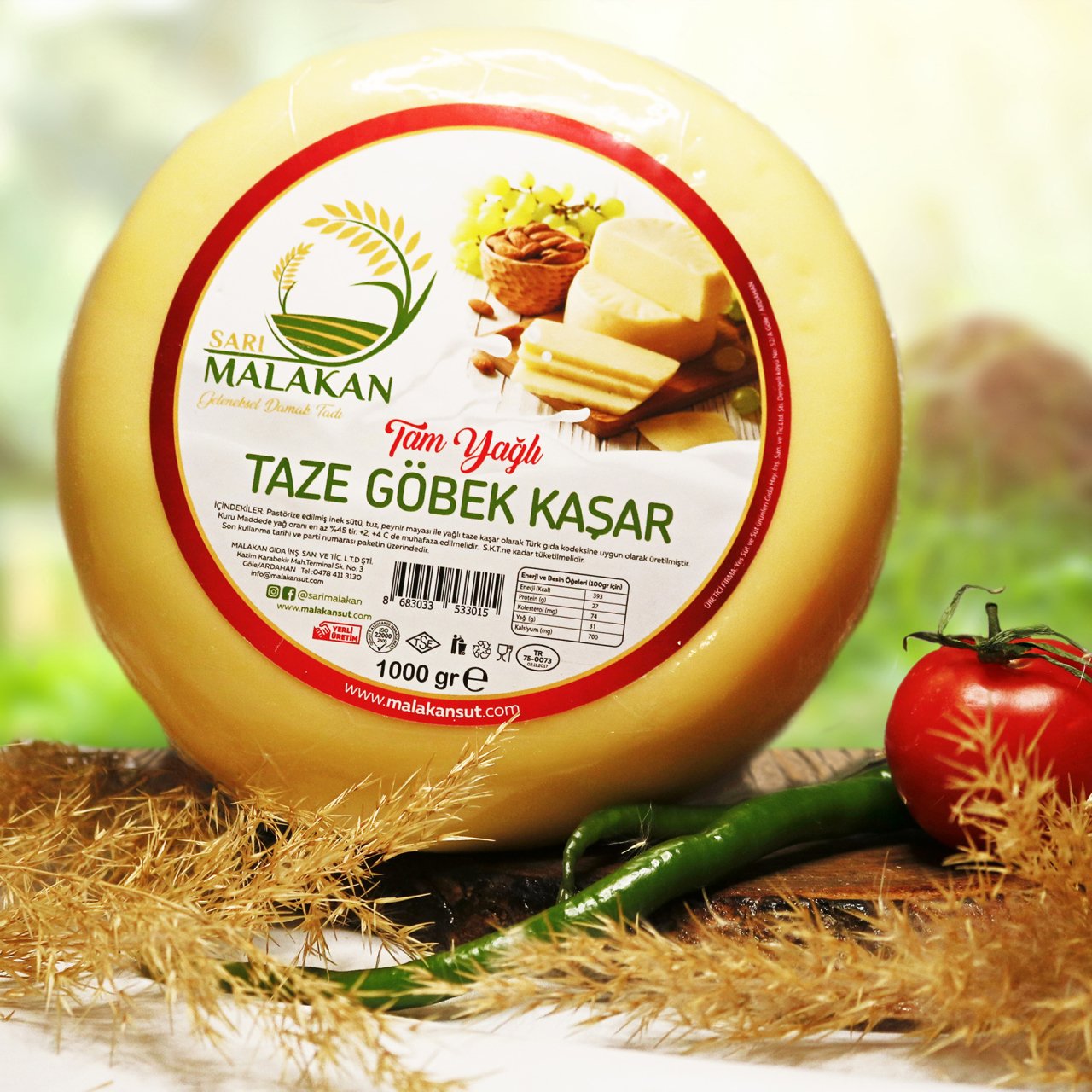 Tam Yağlı Taze Göbek Kaşar Peyniri (1000 gr)