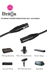 DRİTON PROFESYONEL XLR - XLR PURECON SİYAH 3 METRE MONO BALANCE SİNYAL BAĞLANTI KABLOSU