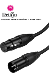 DRİTON PROFESYONEL XLR - XLR PURECON SİYAH 5 METRE MONO BALANCE SİNYAL BAĞLANTI KABLOSU