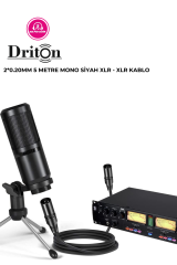 DRİTON PROFESYONEL XLR - XLR PURECON SİYAH 5 METRE MONO BALANCE SİNYAL BAĞLANTI KABLOSU