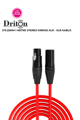 DRİTON PROFESYONEL XLR - XLR PURECON KIRMIZI 1 METRE STEREO BALANCE SİNYAL BAĞLANTI KABLOSU