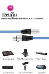 DRİTON PROFESYONEL XLR - XLR PURECON MAVİ 10 METRE STEREO BALANCE SİNYAL BAĞLANTI KABLOSU