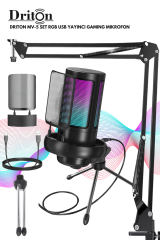 DRİTON YOUTUBER MİKROFON MV-5S SİYAH RGB USB OYUNCU YAYINCI VE PODCAST KONDENSER MİKROFON