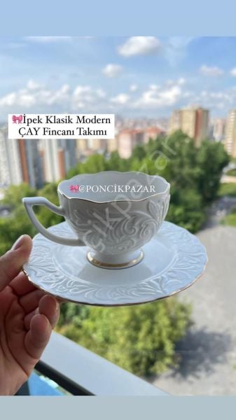 6 Kişilik Porselen Çay Fincan Seti