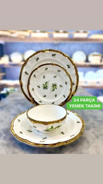 24 Parça İthal Yemek Takımı Bell Orchid