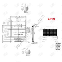 128x64 0.96 inch Oled Grafik Lcd Ekran - 4 Pin Mavi